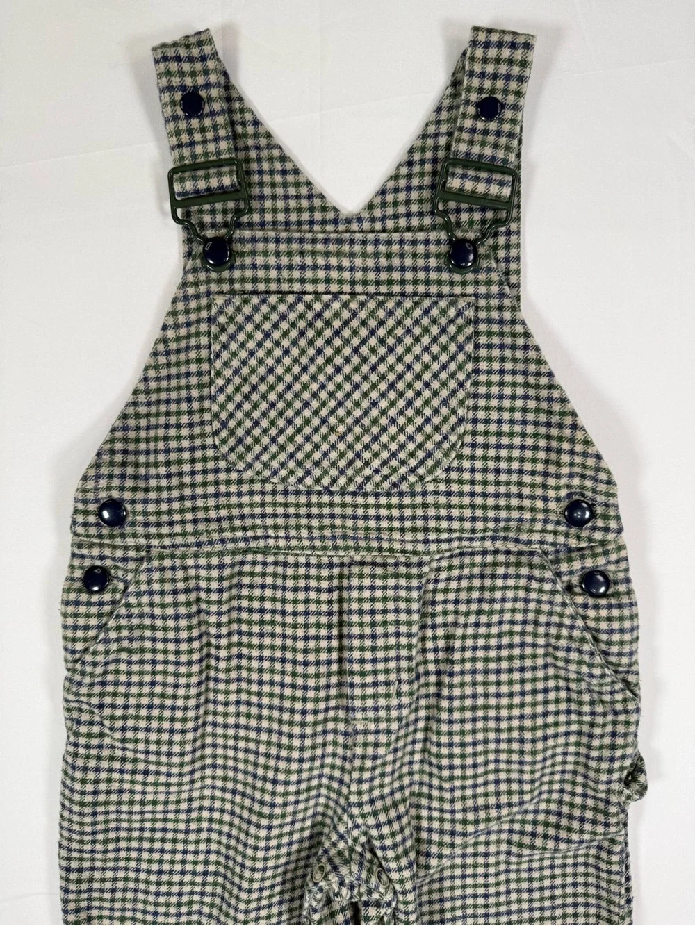 VINTAGE GYMBOREE Boys Plaid Flannel Overalls XS 12-18m 90s Cottagecore Classic